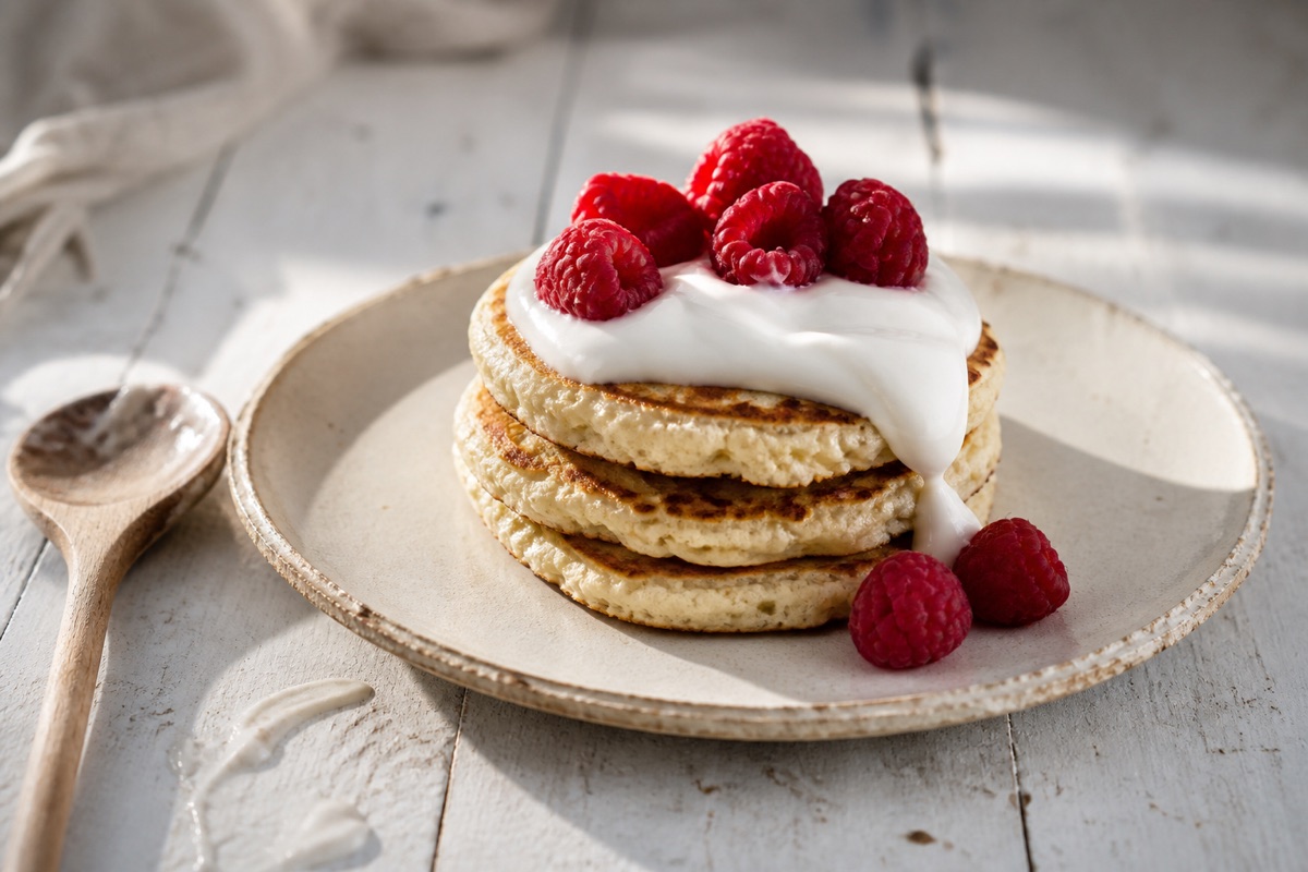 Cottage cheese & oat pancakes