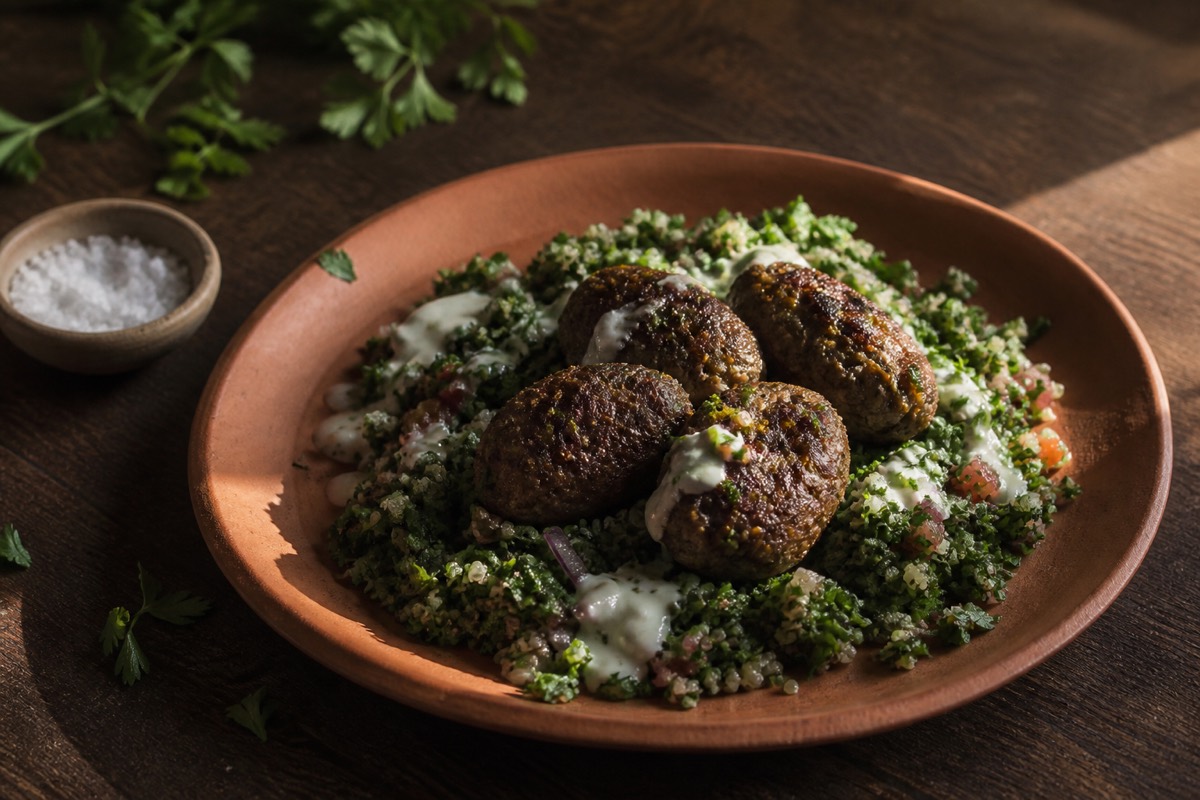 Lean lamb koftas with herbed tabbouleh