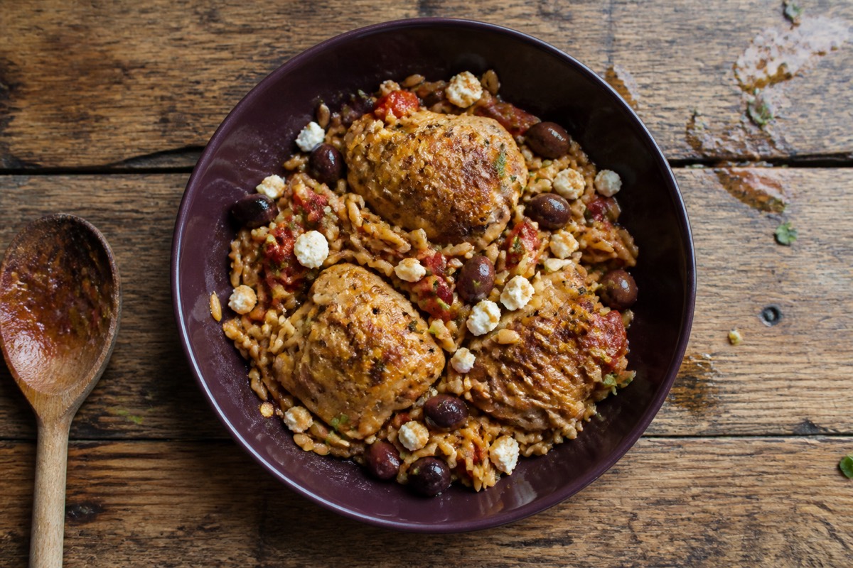 One-pan Greek chicken & wholewheat orzo