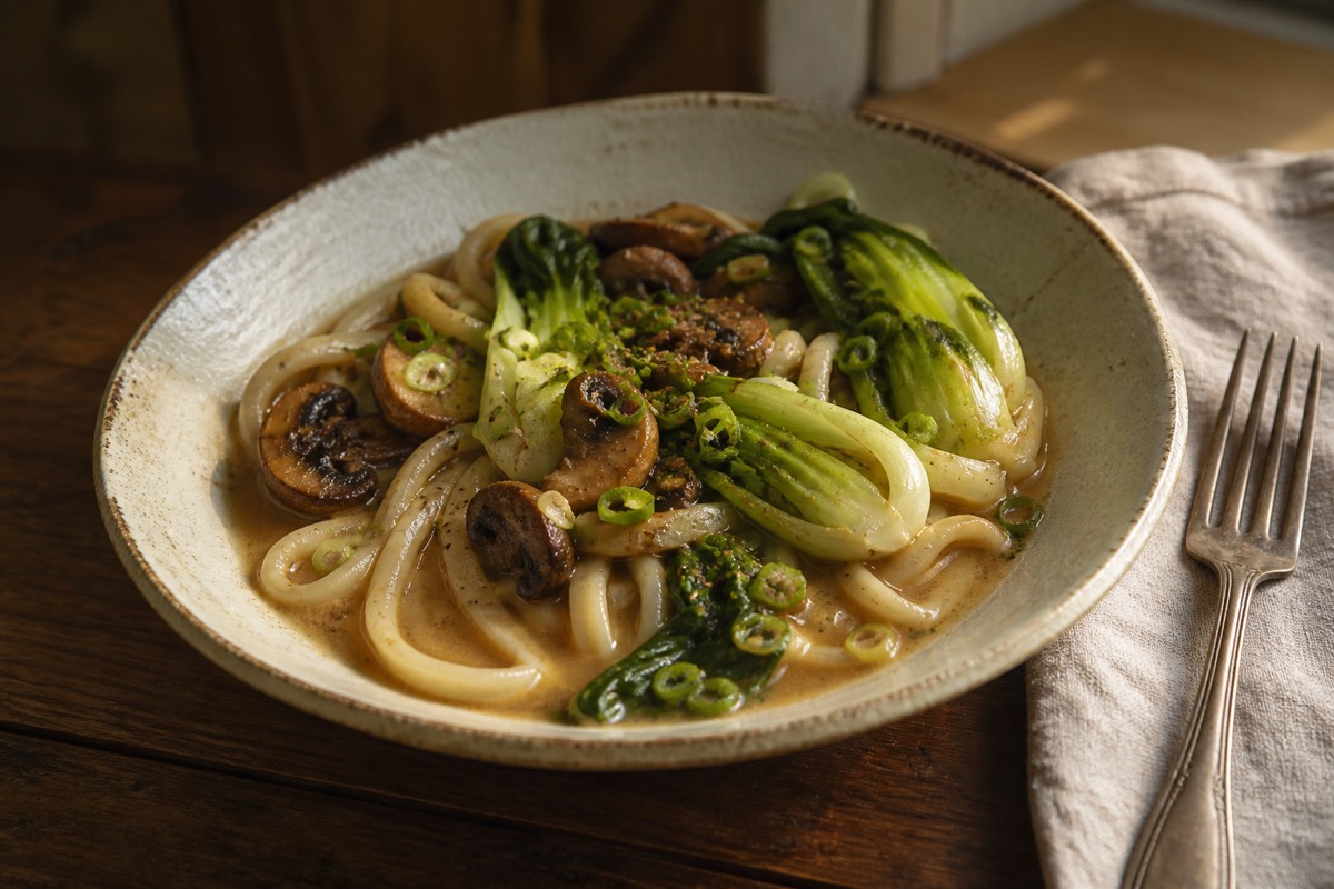 Miso mushroom udon