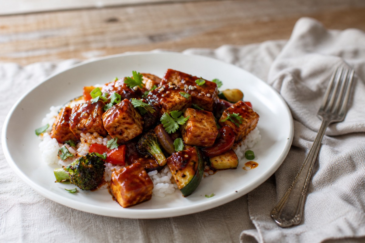 Gochujang tofu & vegetable rice bowls