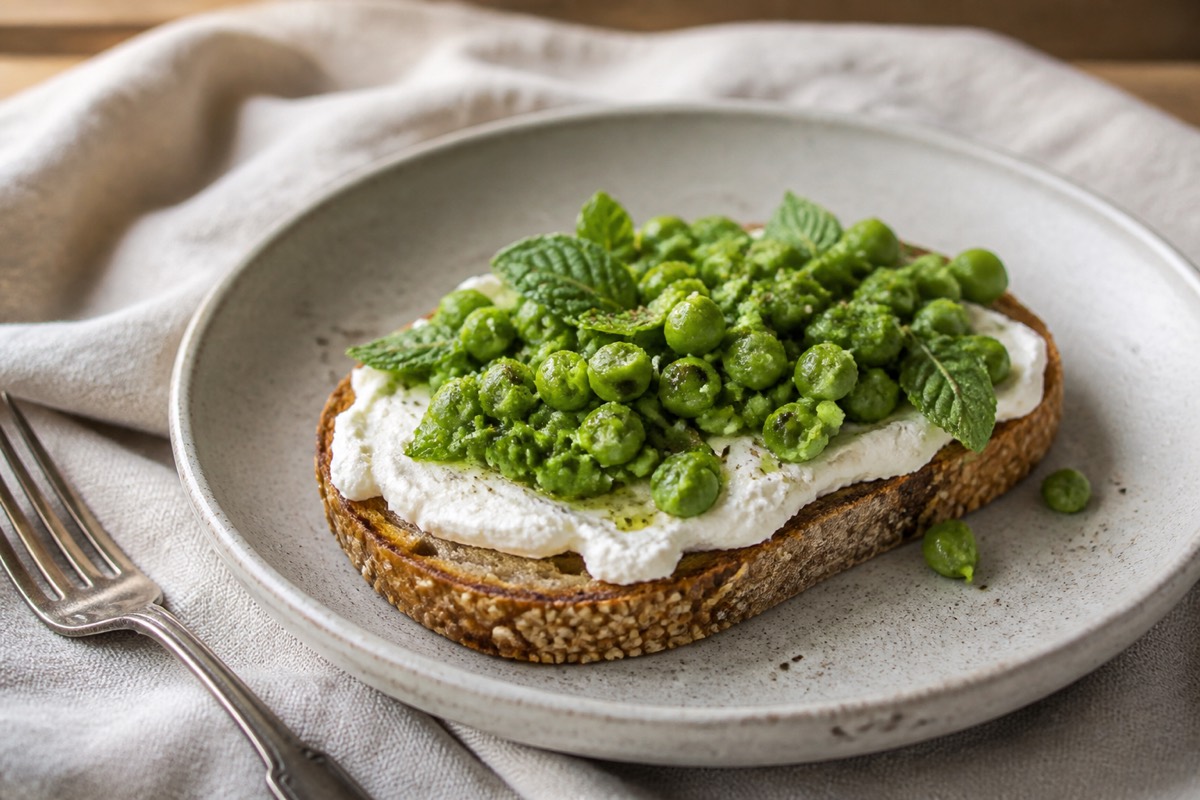 Whipped ricotta & smashed pea toast