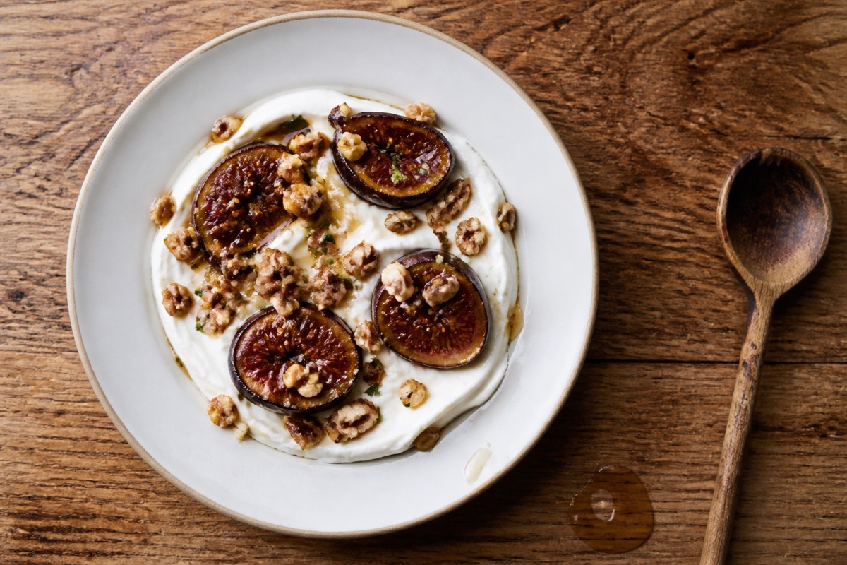 Fig, walnut & honey yogurt bowl