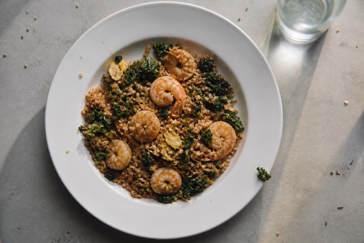 Prawn, kale & ginger fried rice
