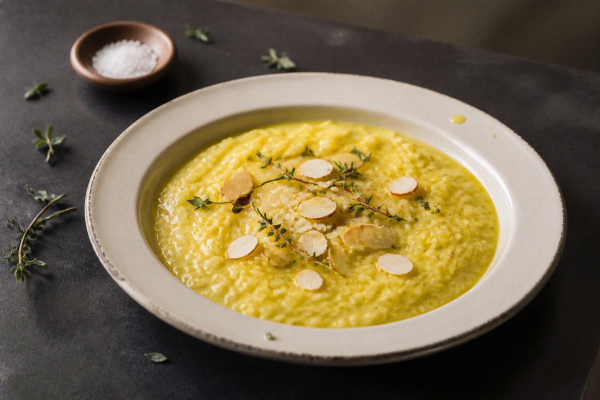 Golden milk rice porridge