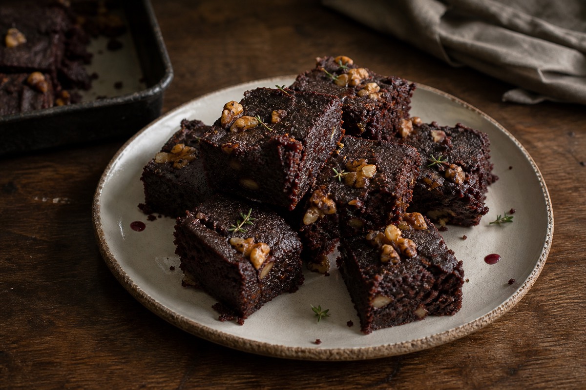 Dark chocolate & beetroot brownies