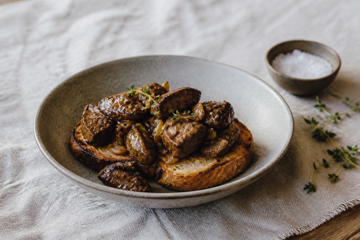 Sherried chicken livers on sourdough