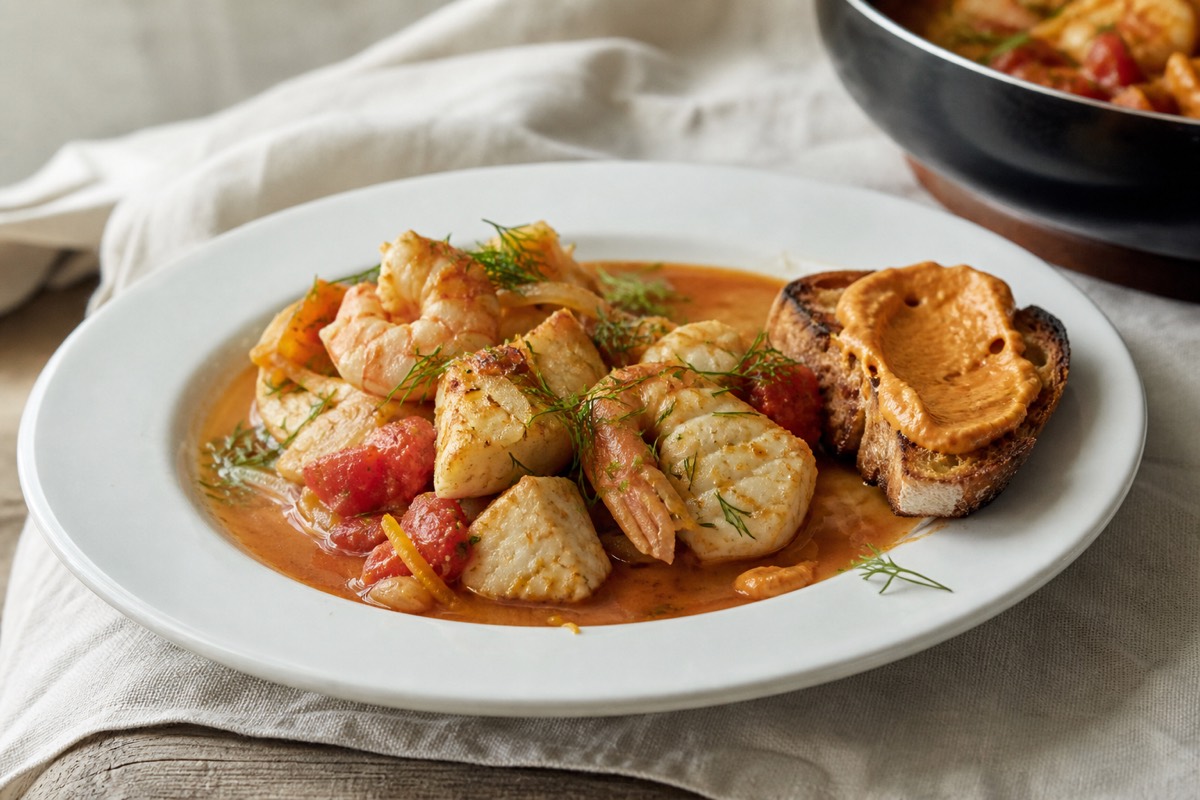 Twenty-minute Mediterranean fish stew