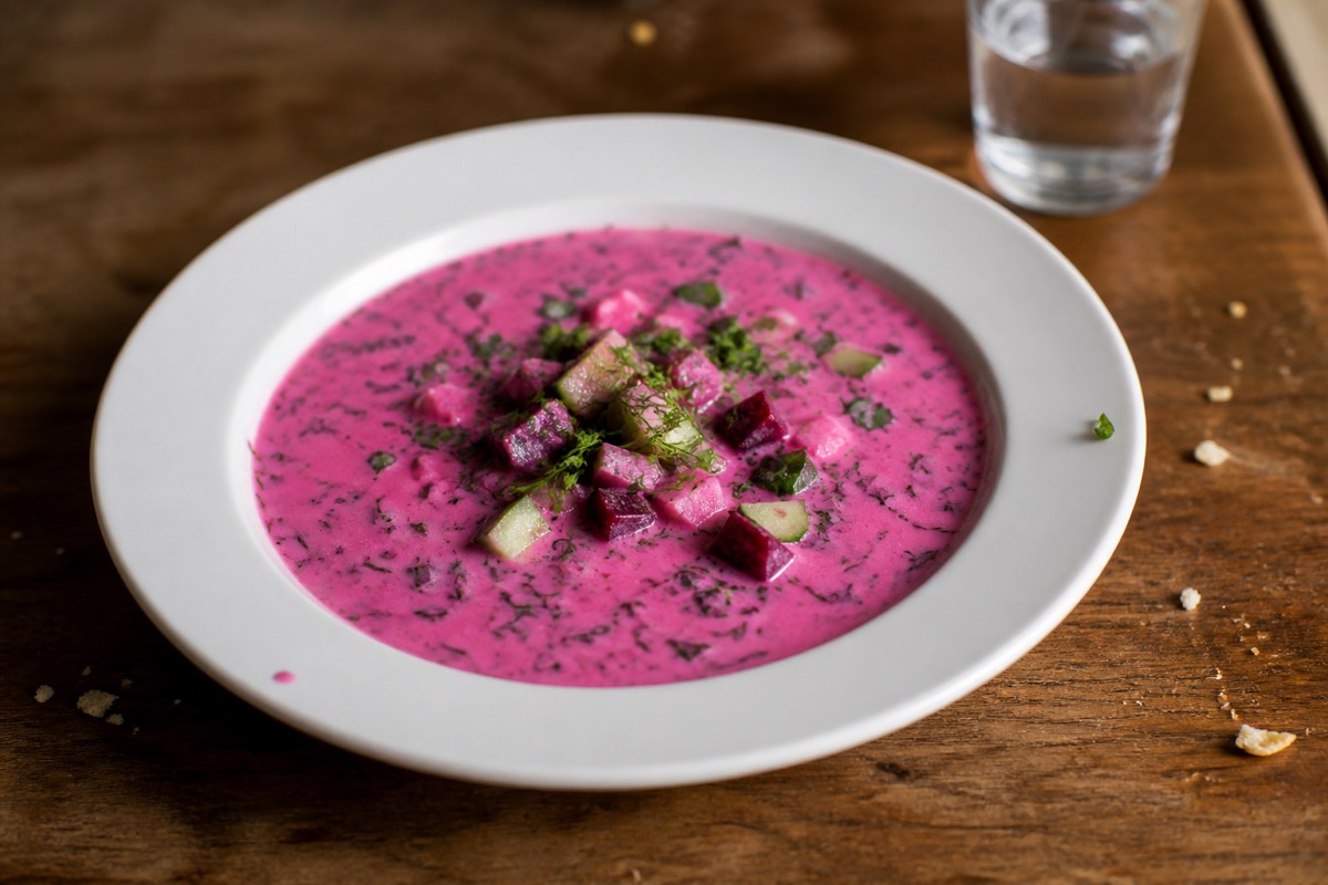 Chilled beetroot & kefir soup