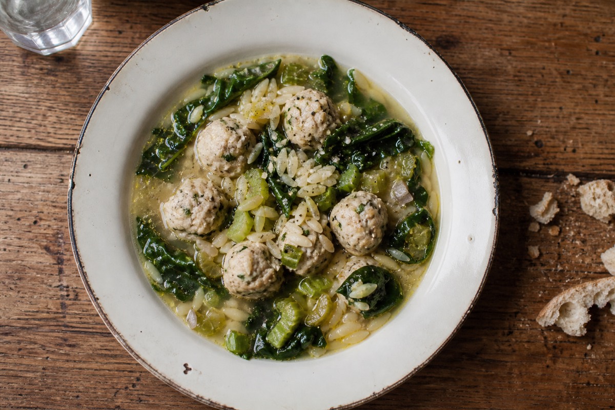 Turkey meatball & greens brodo