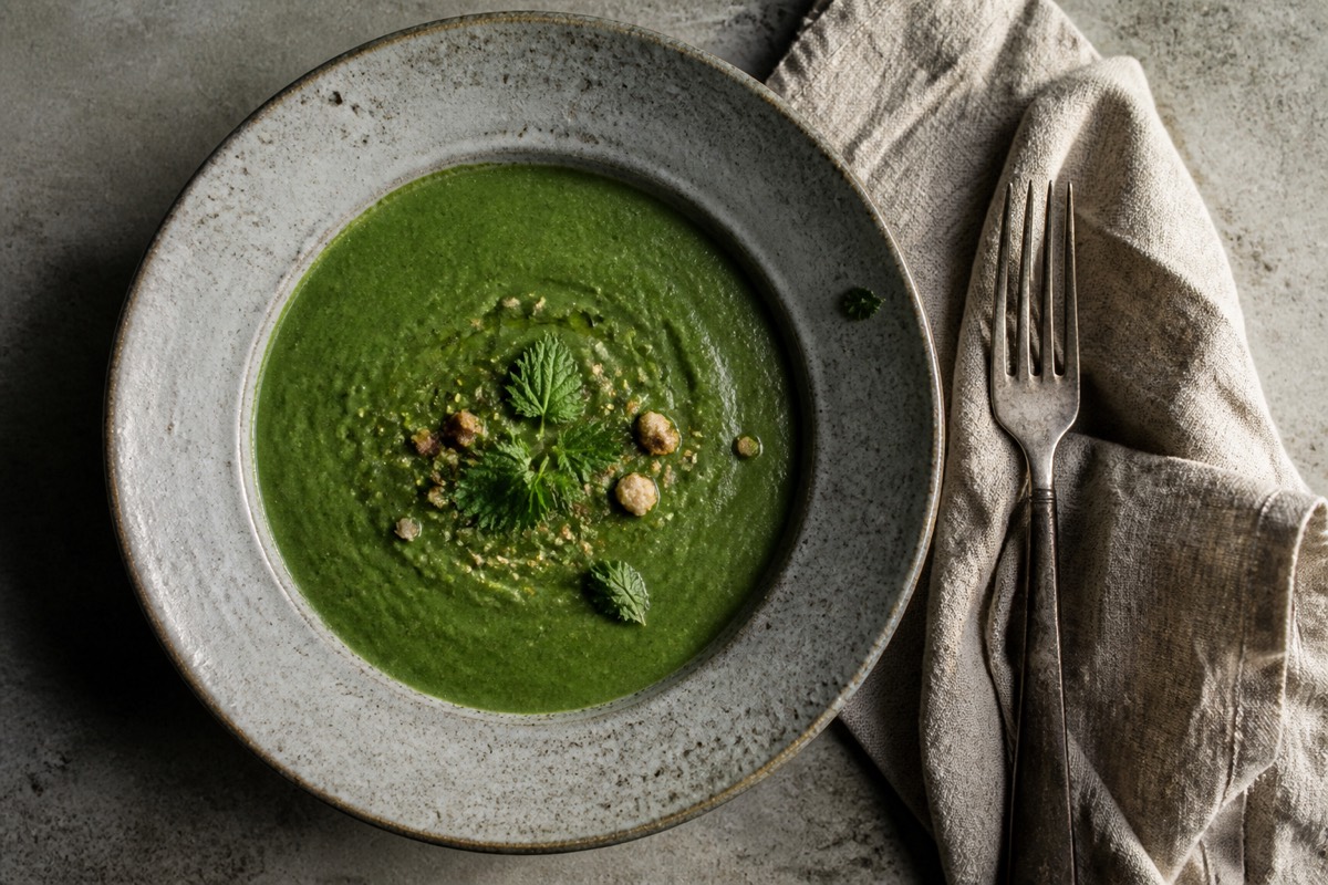Spring nettle & potato soup