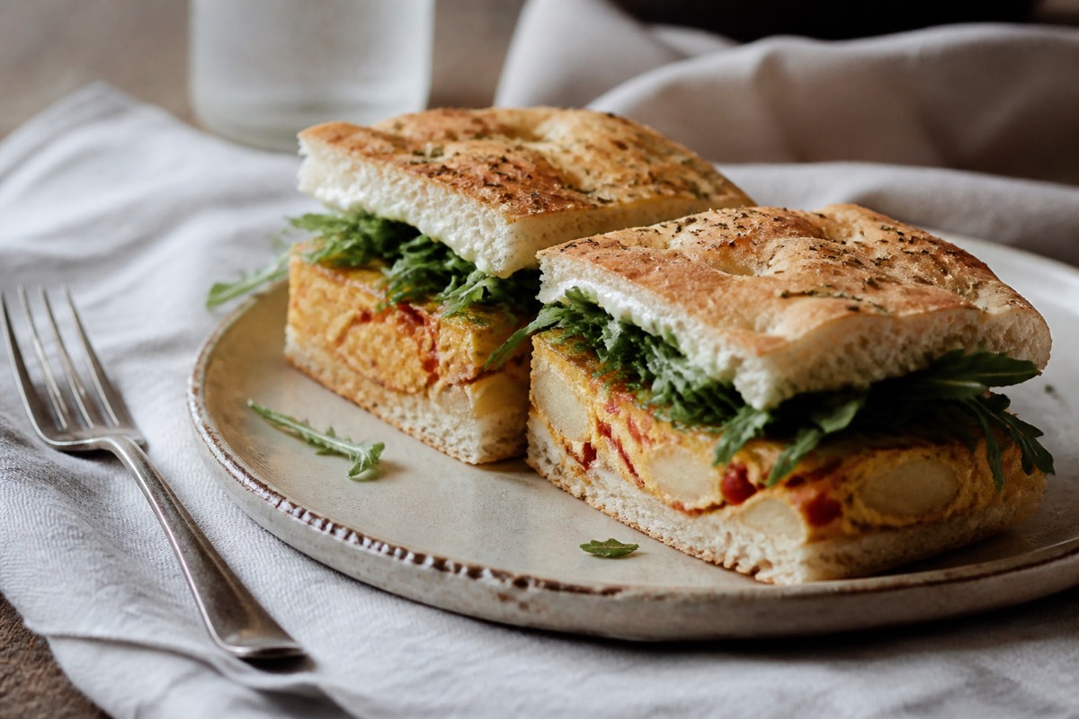 Picnic frittata focaccia sandwiches