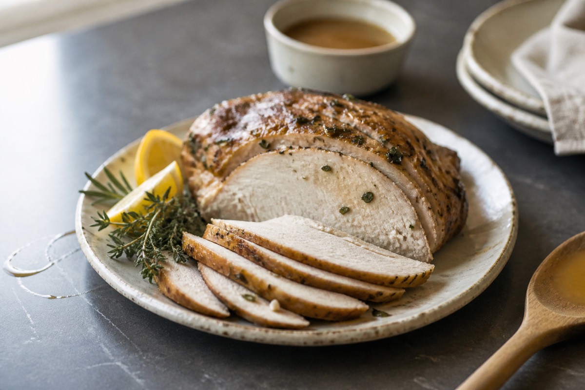 Herb butter roast turkey crown