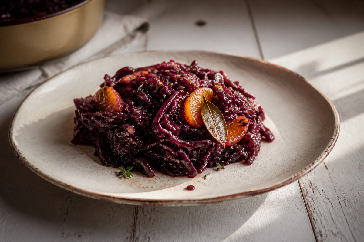 Port & orange braised red cabbage