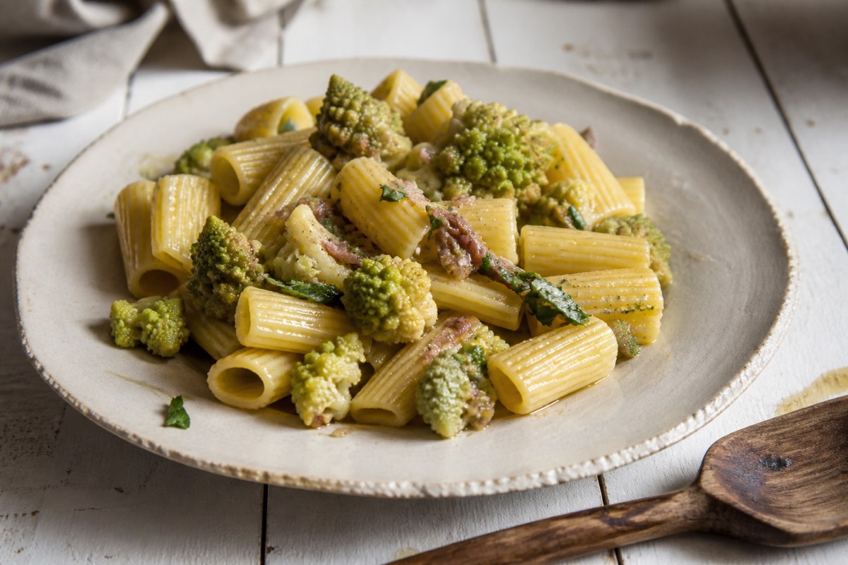 Romanesco, anchovy & lemon rigatoni