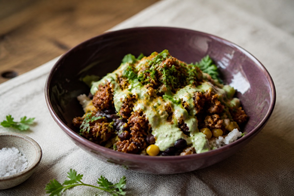 Smoky tempeh burrito bowls