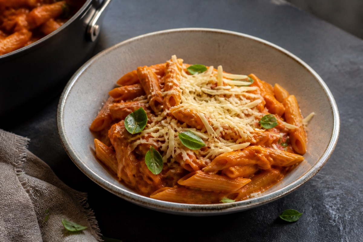 Five-veg smooth tomato pasta (the toddler treaty)