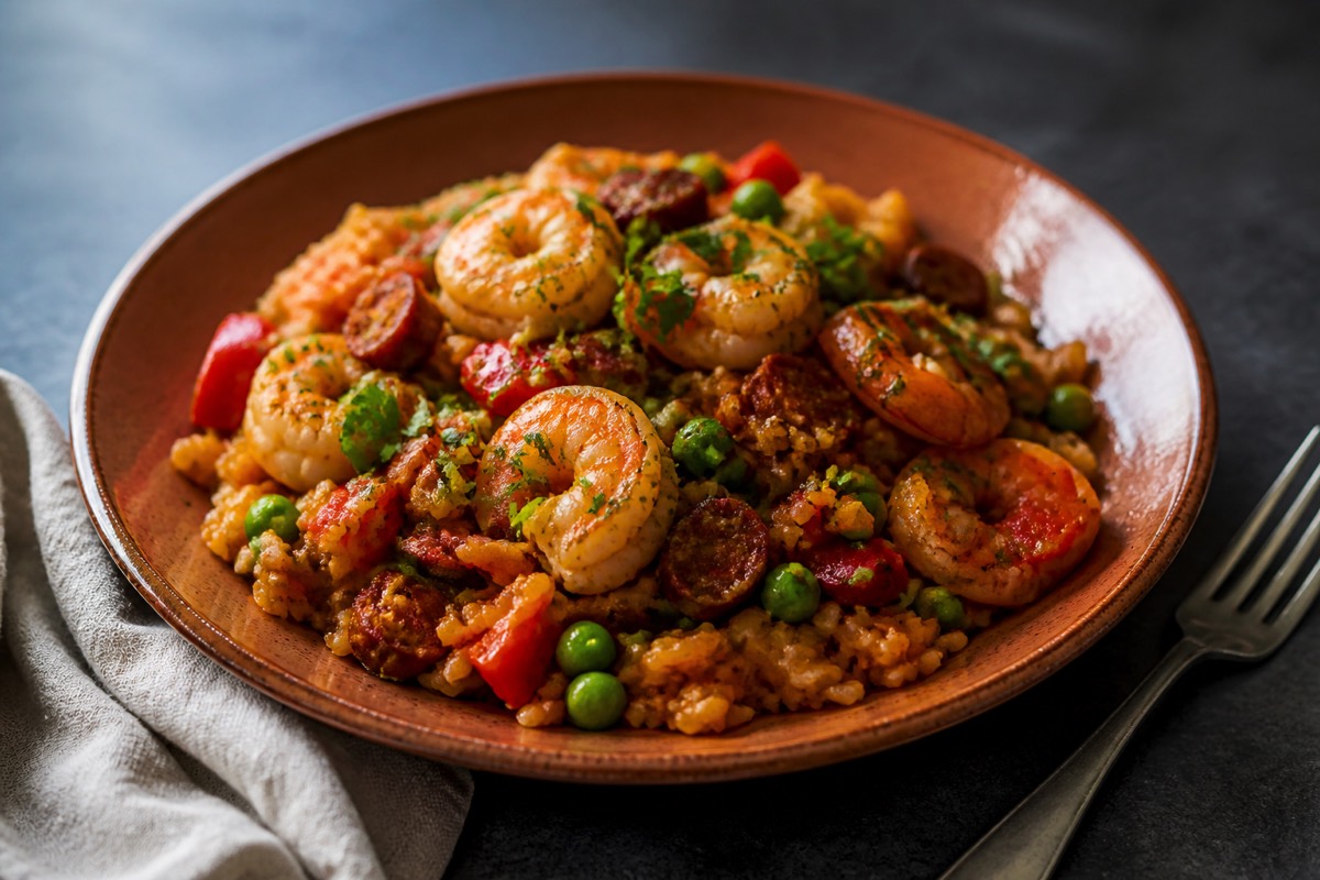 Prawn & chorizo one-pot rice