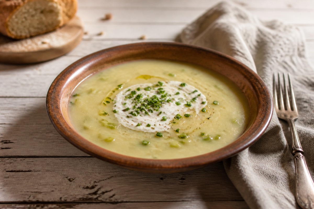 Leek & potato soup with chive yogurt