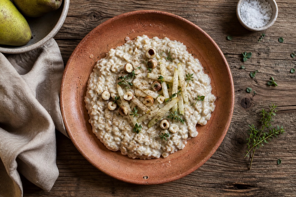 Pear & cardamom bircher muesli